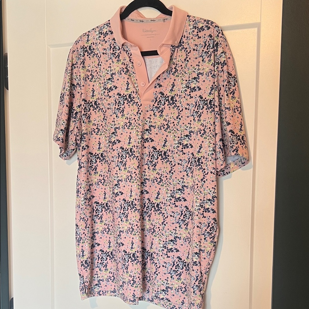 Vineyard Vines Pink and Blue Patterned Polo Shirt